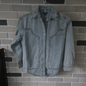 Wild Fable Light Blue Oversized Denim Western Shirt Jacket NWT